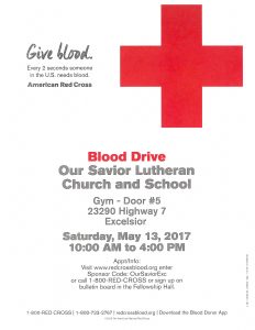 Red Cross Blood Drive @ Our Savior Lutheran Church & School, Door #5 | Excelsior | Minnesota | United States