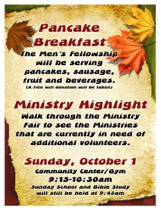 Pancake Breakfast and Ministry Highlight @ Community Center/Gym | Excelsior | Minnesota | United States