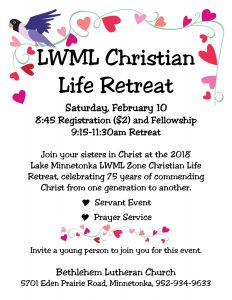LWML Christian Life Retreat @ Bethlehem Lutheran Church | Minnetonka | Minnesota | United States