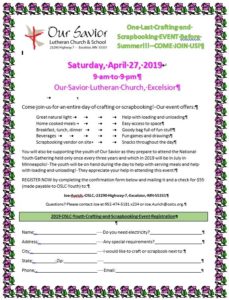Crafting and Scrapbooking Event @ Our Savior Lutheran Church