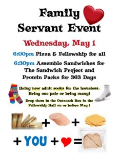 Family Servant Event @ Our Savior Lutheran Church, Door #5