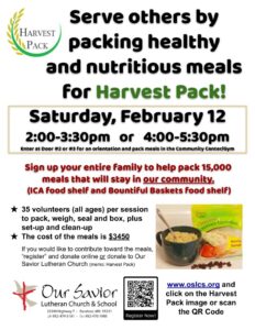 Harvest Pack (a Servant Event for the whole family) @ Sanctuary, Doors #2, 3