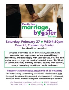 Marriage Booster Retreat @ Community Center, Door #5