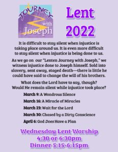 Lenten Worship 4:30 or 6:30pm