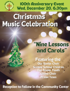 Christmas Music Celebration (100th Anniversary Event) @ Sanctuary, Doors #2 and #3